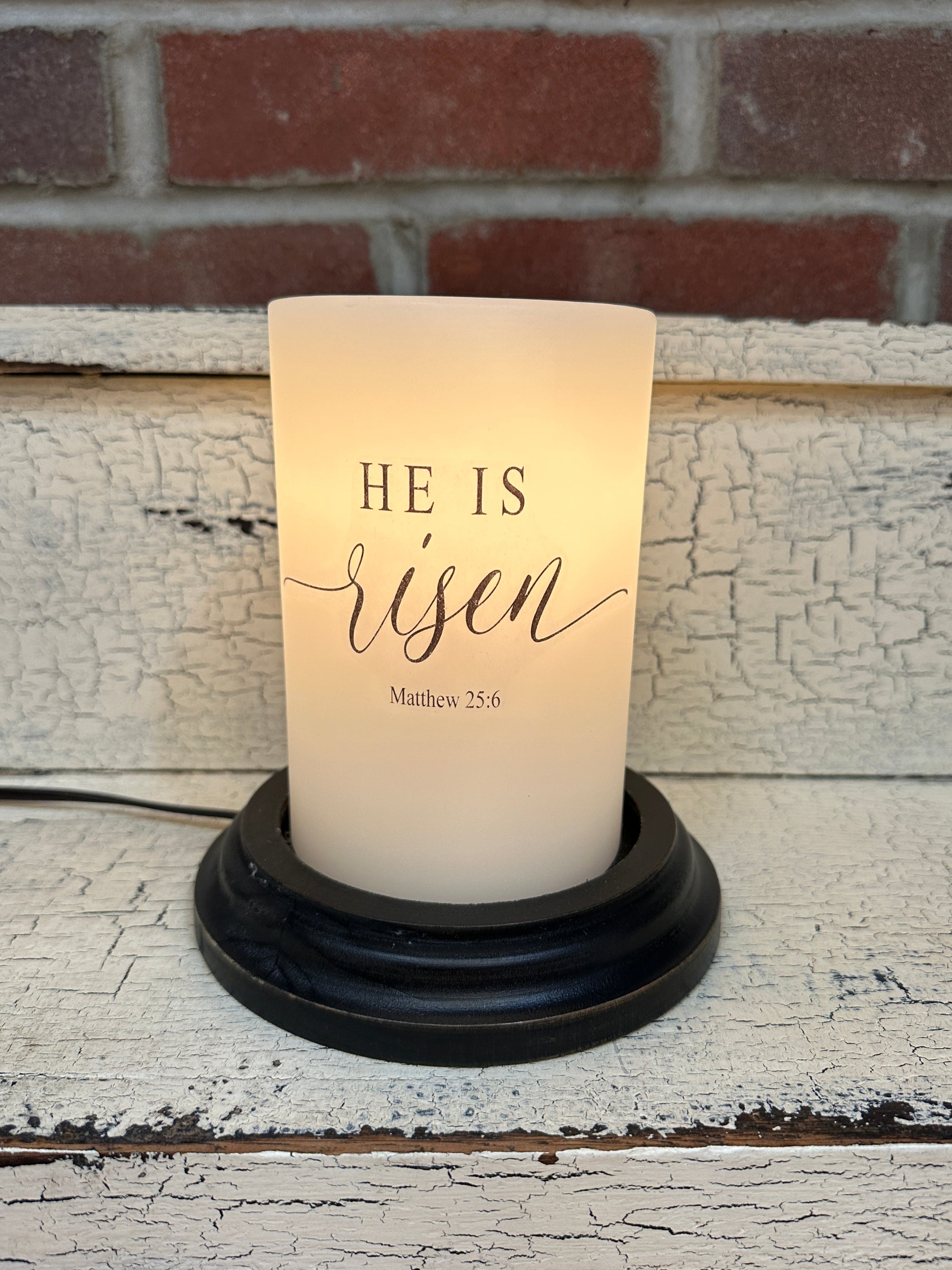 He is Risen Script Candle Sleeve