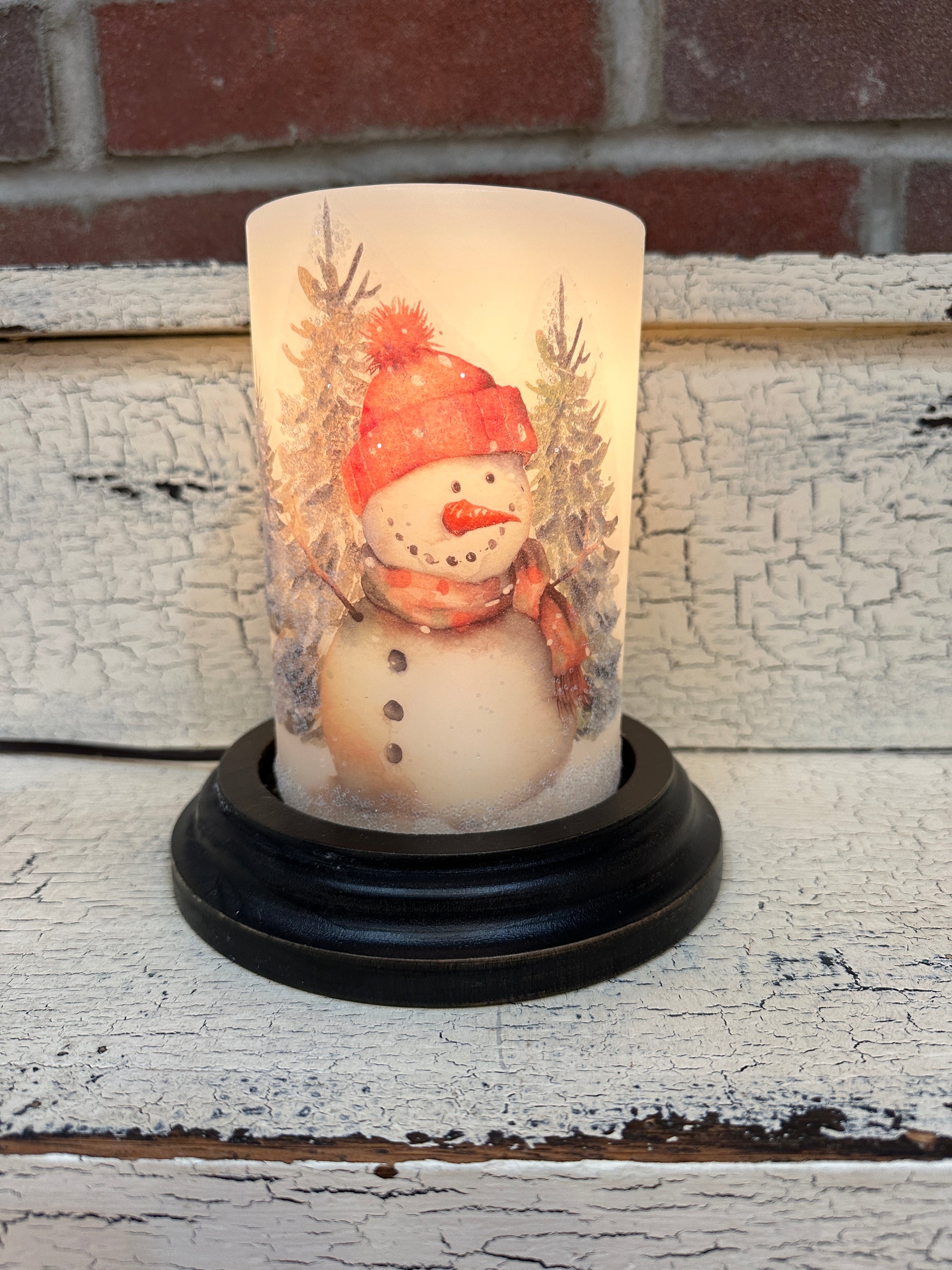 Winter Woods Snowman Candle Sleeve