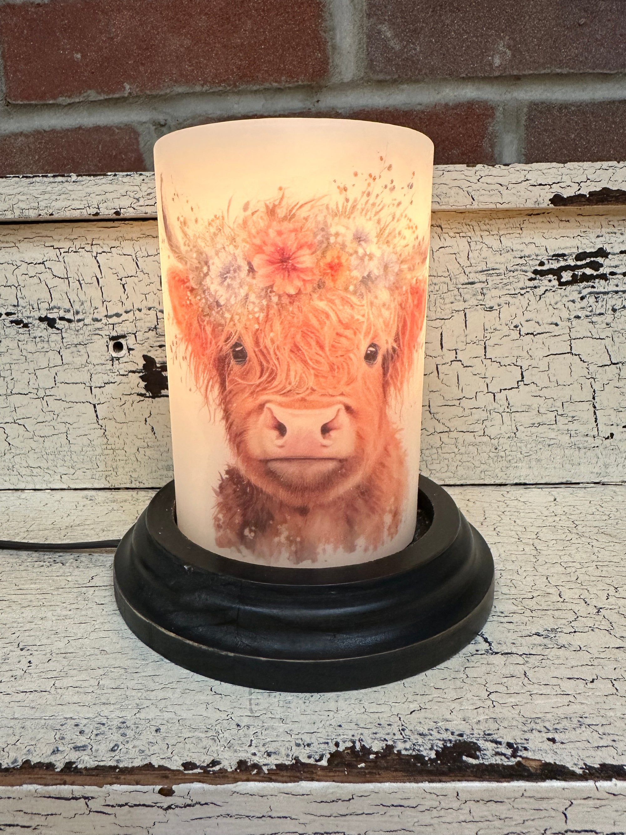 Poppy Highland Cow Candle Sleeve