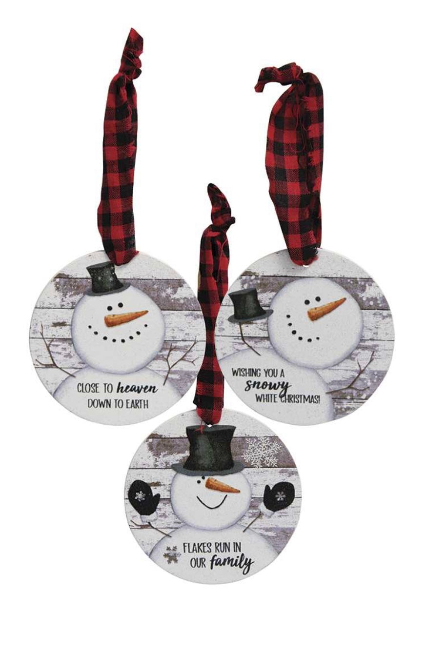 Happy Snowman Shiplap Ornaments - 3 Styles