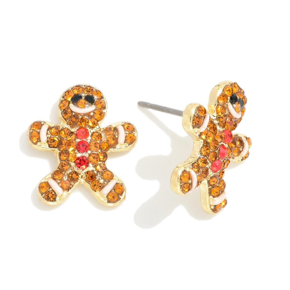 Rhinestone Gingerbread Earrings