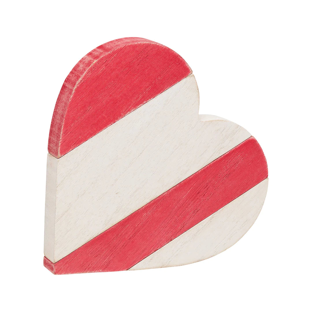 Red White Plank Heart