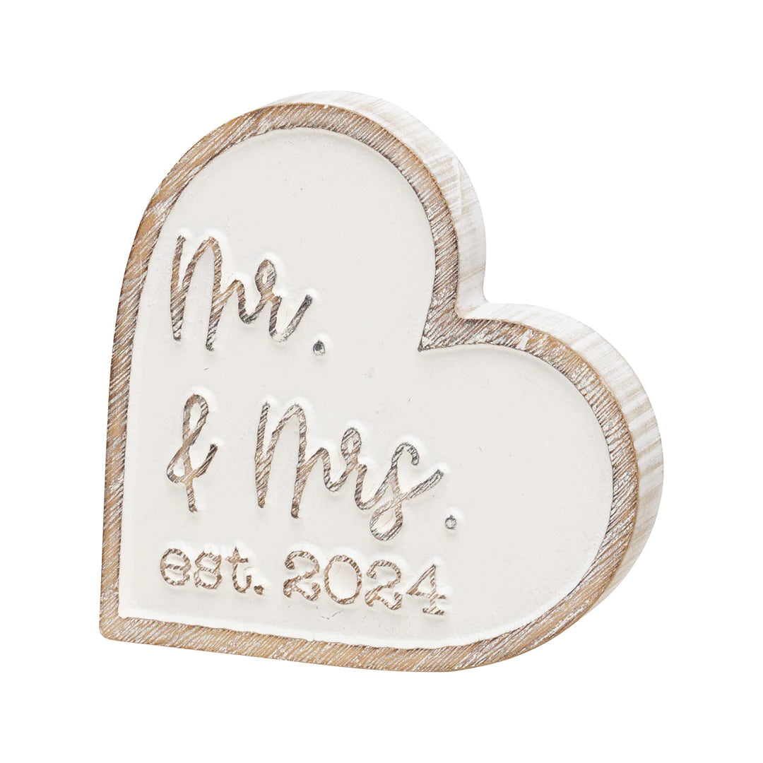 Mr & Mrs 2024 Carved Heart