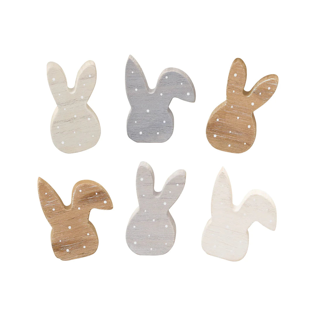 Mini Neutral Bunny Heads - Set of 6