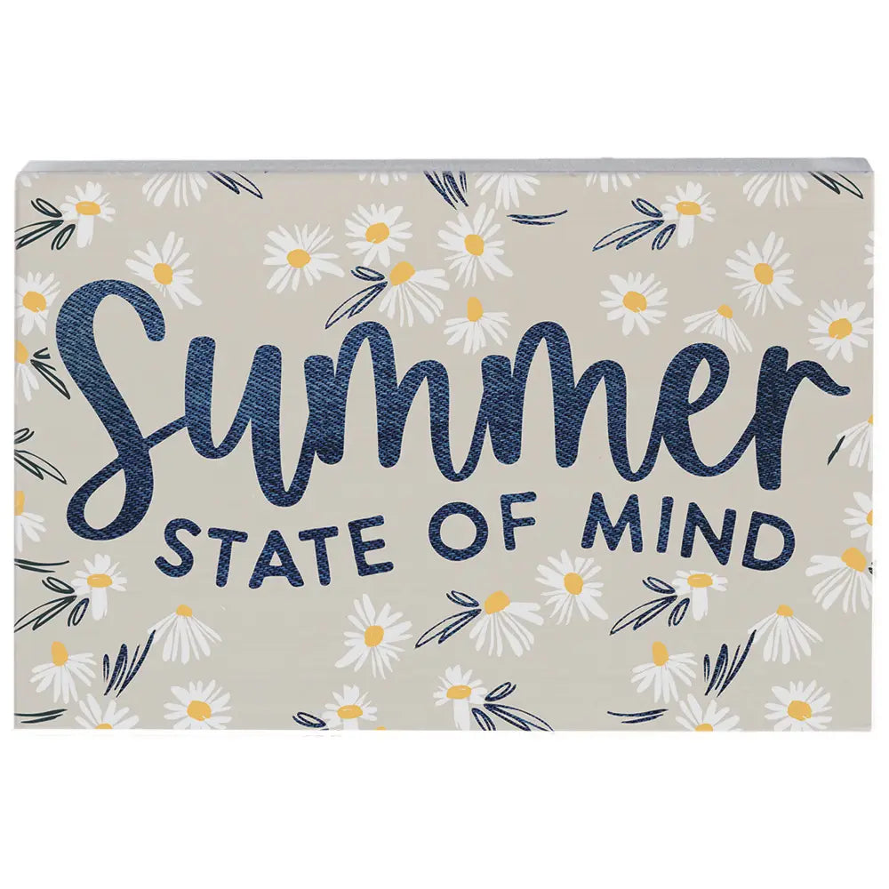 Summer State of Mind Wood Block Sign