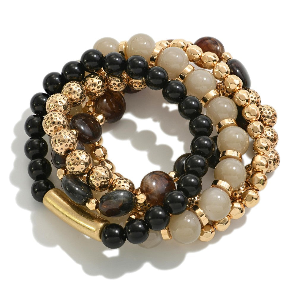 Neutral Bead Bracelets - Set of 5