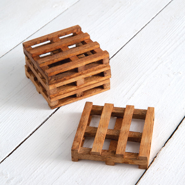 Wood Pallet Coasters - Set of 4