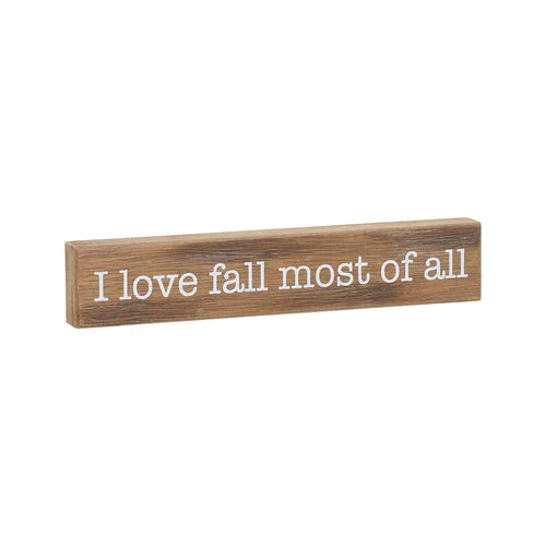 Love Fall Wood Sitter Block