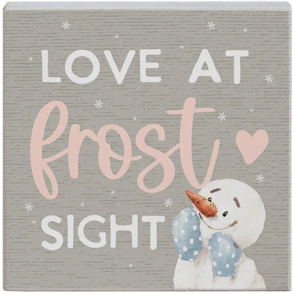 Love at Frost Sight Wood Block Sign
