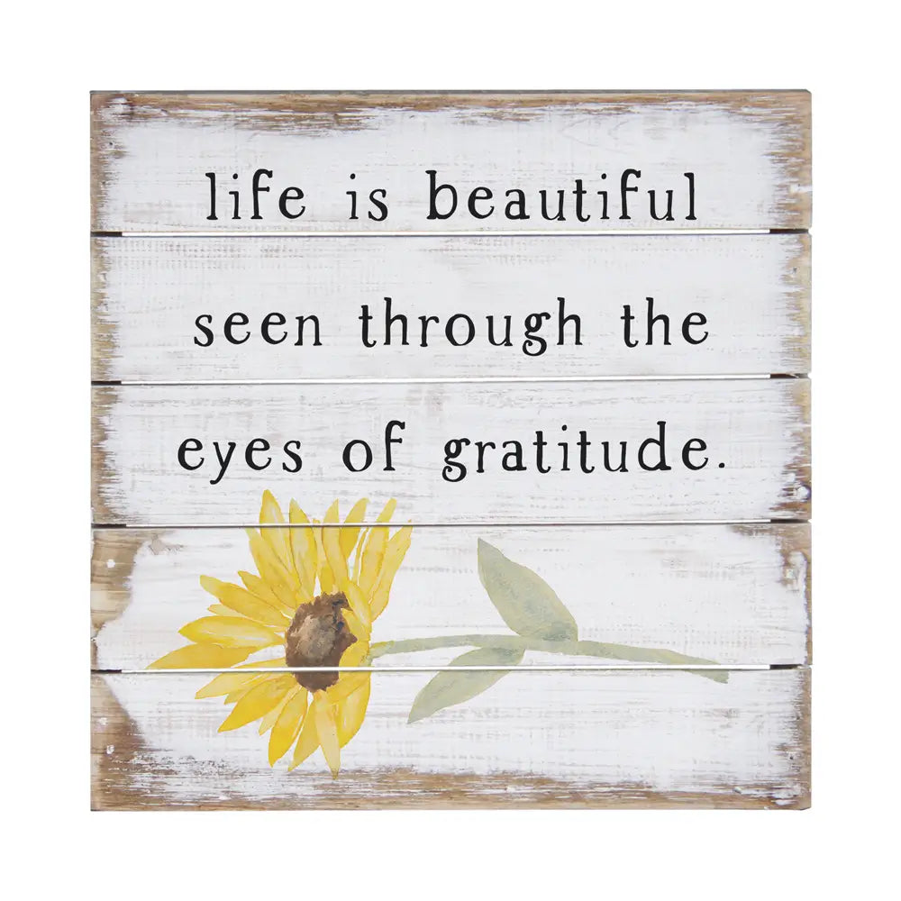 Gratitude Sunflower Pallet Sign
