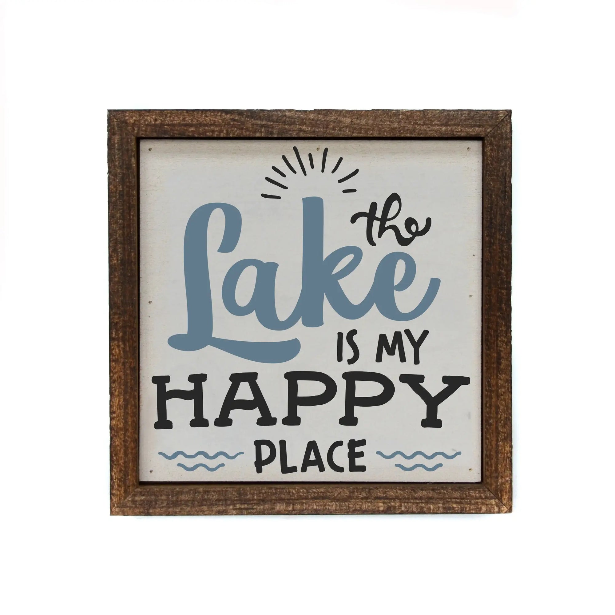 The Lake is my Happy Place Framed Sign