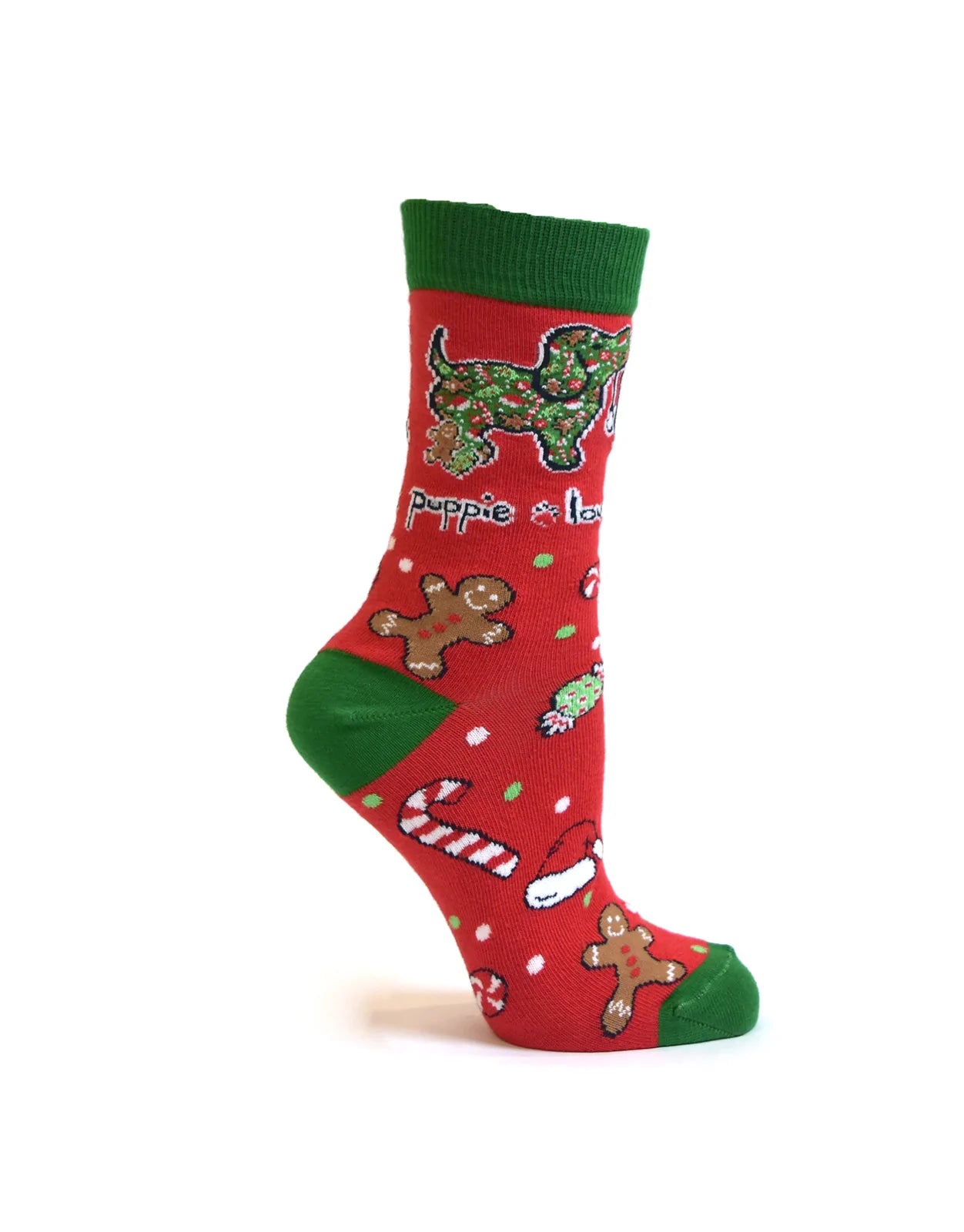 Puppie Love Christmas Pattern Socks