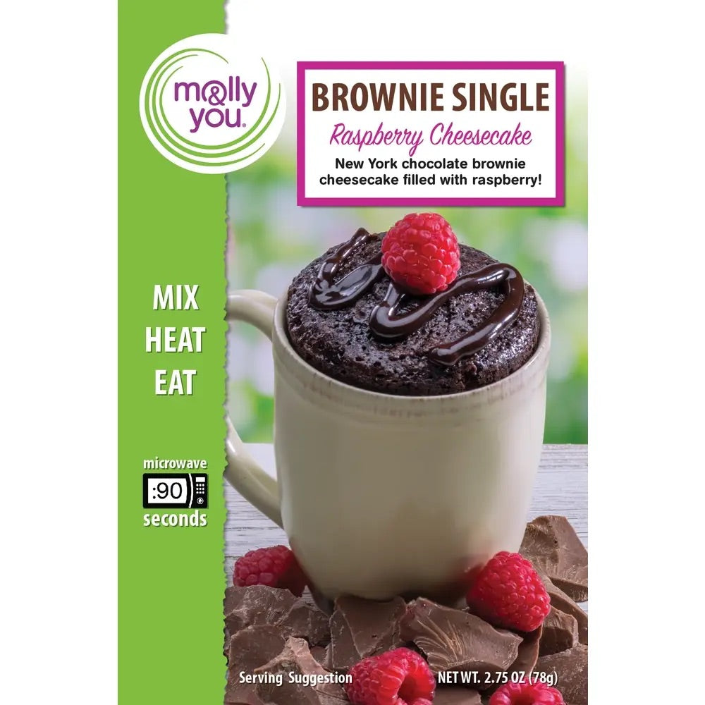Chocolate Raspberry Cheesecake Brownie Microwave Single