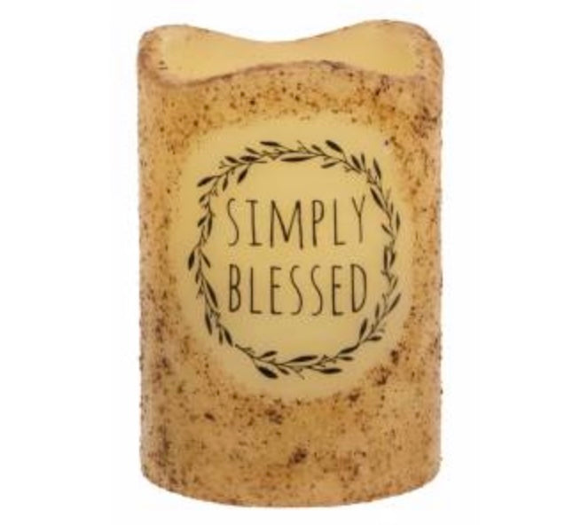 Simply Blessed Timer Pillar Candle