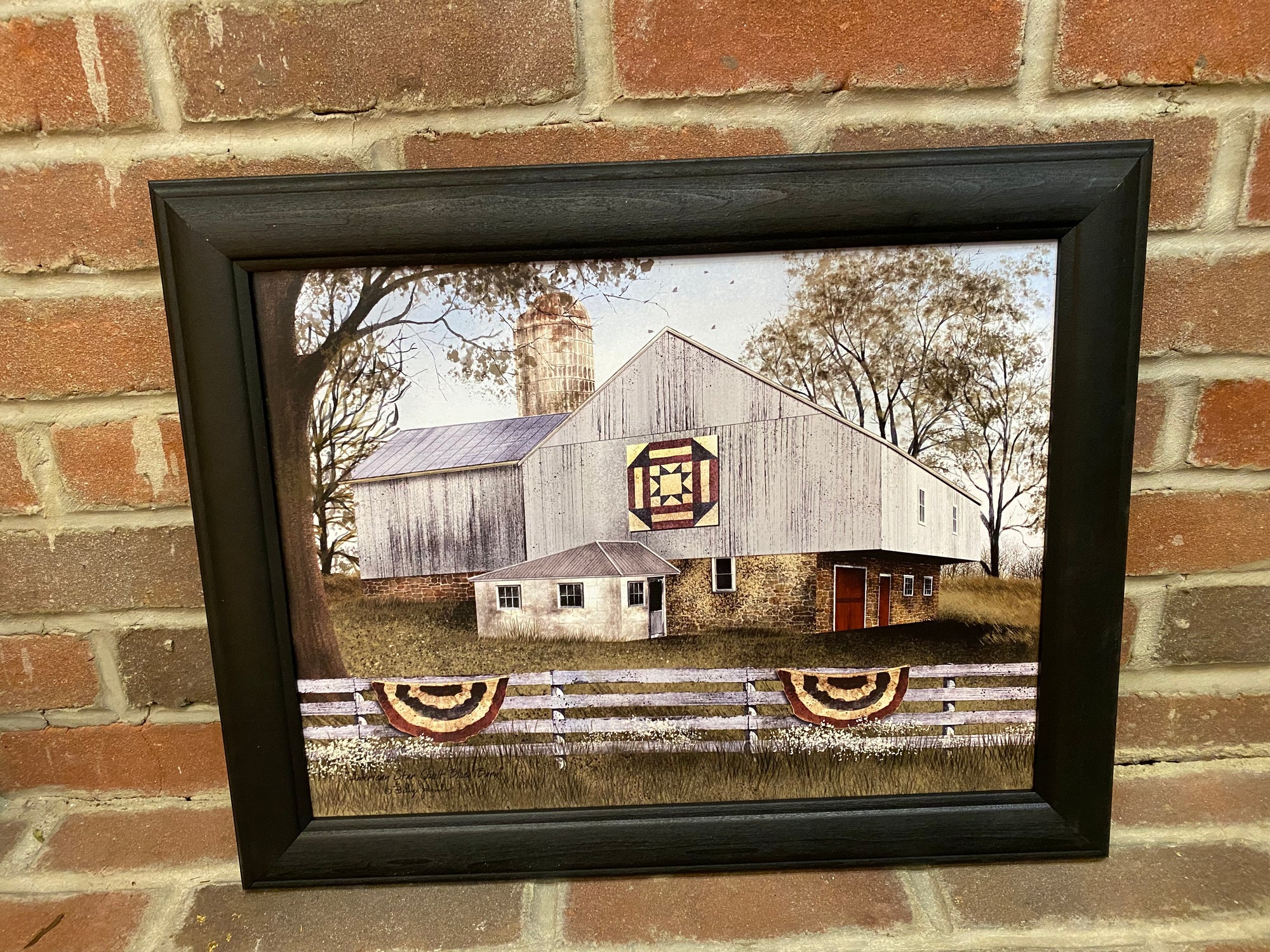 American Star Quilt Block Barn Framed Print