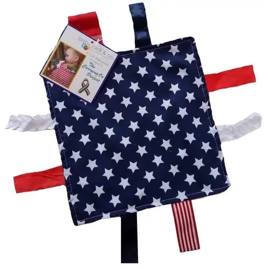 USA Flag Military Crinkle Tag Square Toy