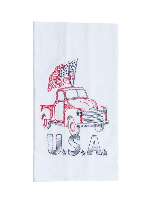 U.S.A. Truck Embroidered Towel