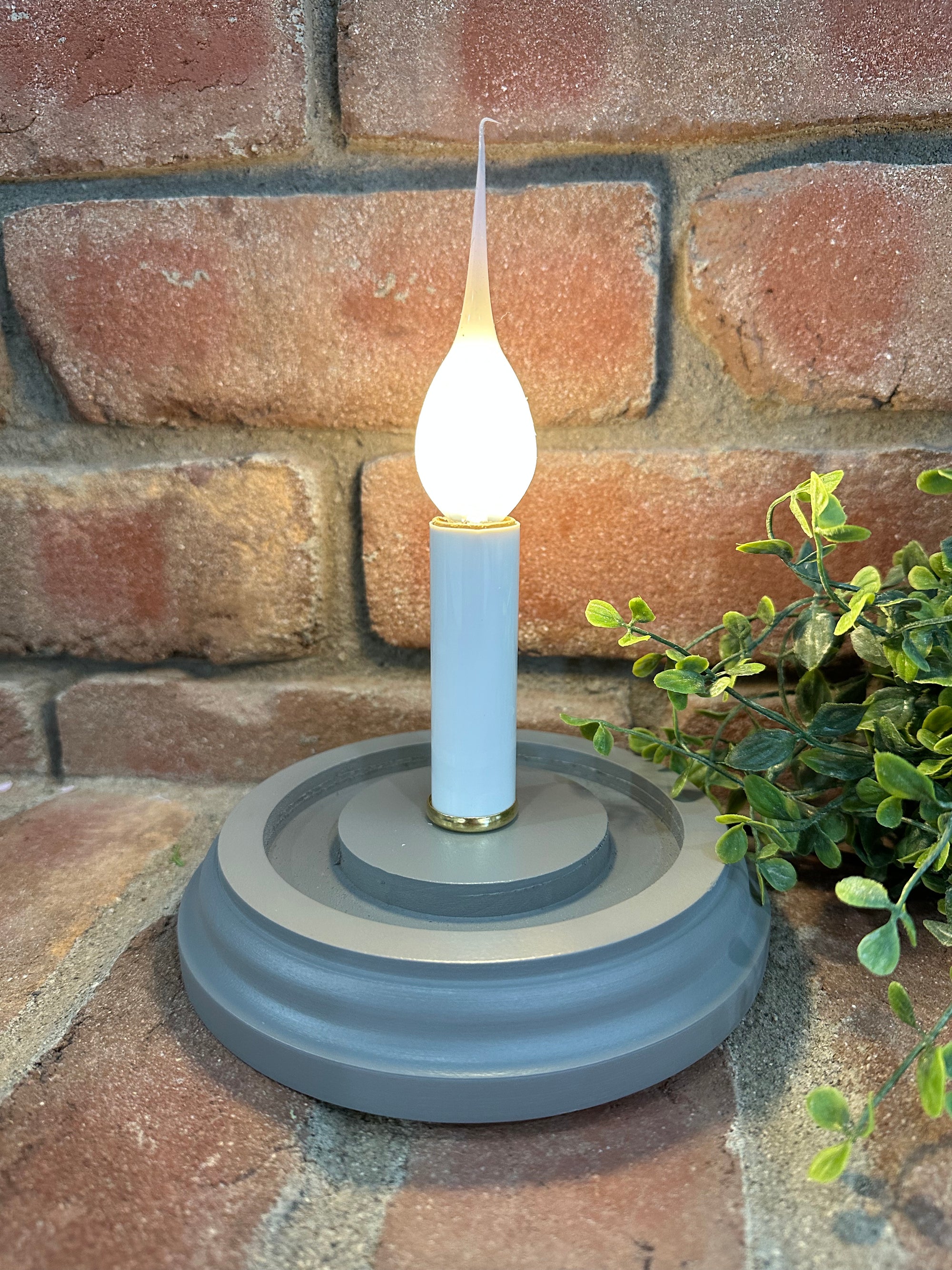 Gray Wood Base for Candle Sleeves