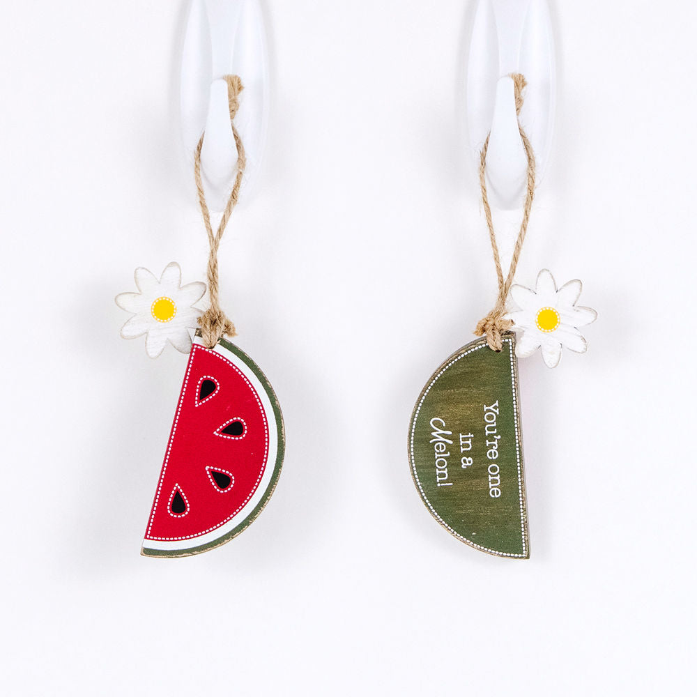 Watermelon Wood Tag with Charm