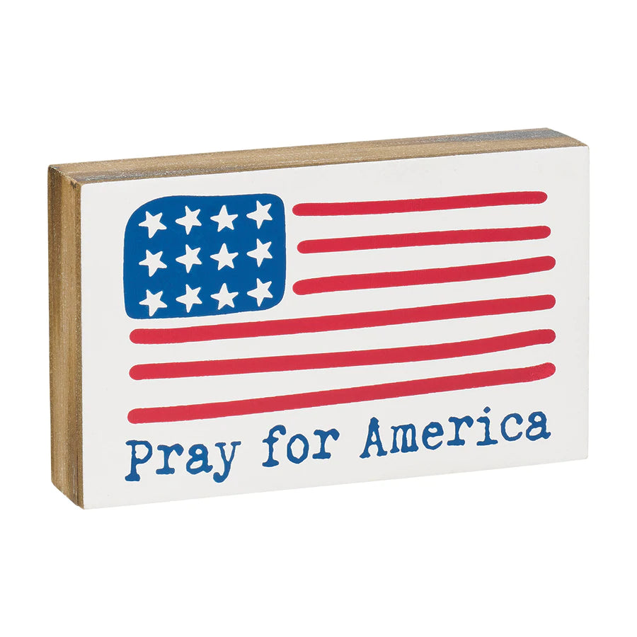 Pray for America Wood Block