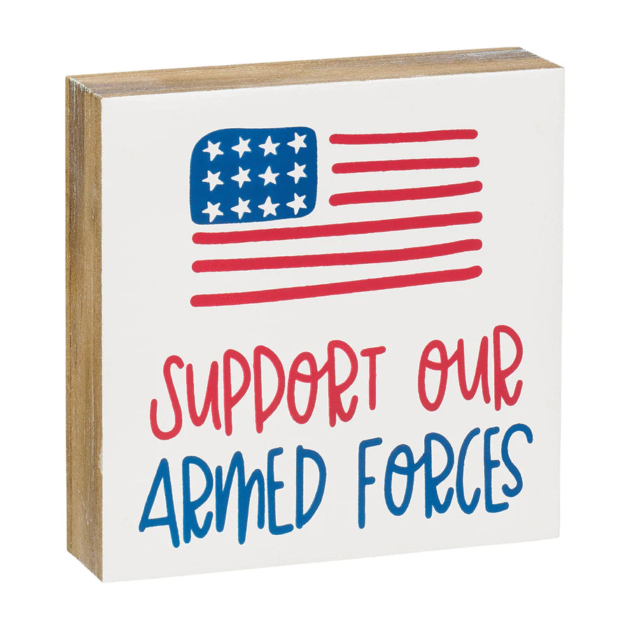 Support our Armed Forces Wood Block