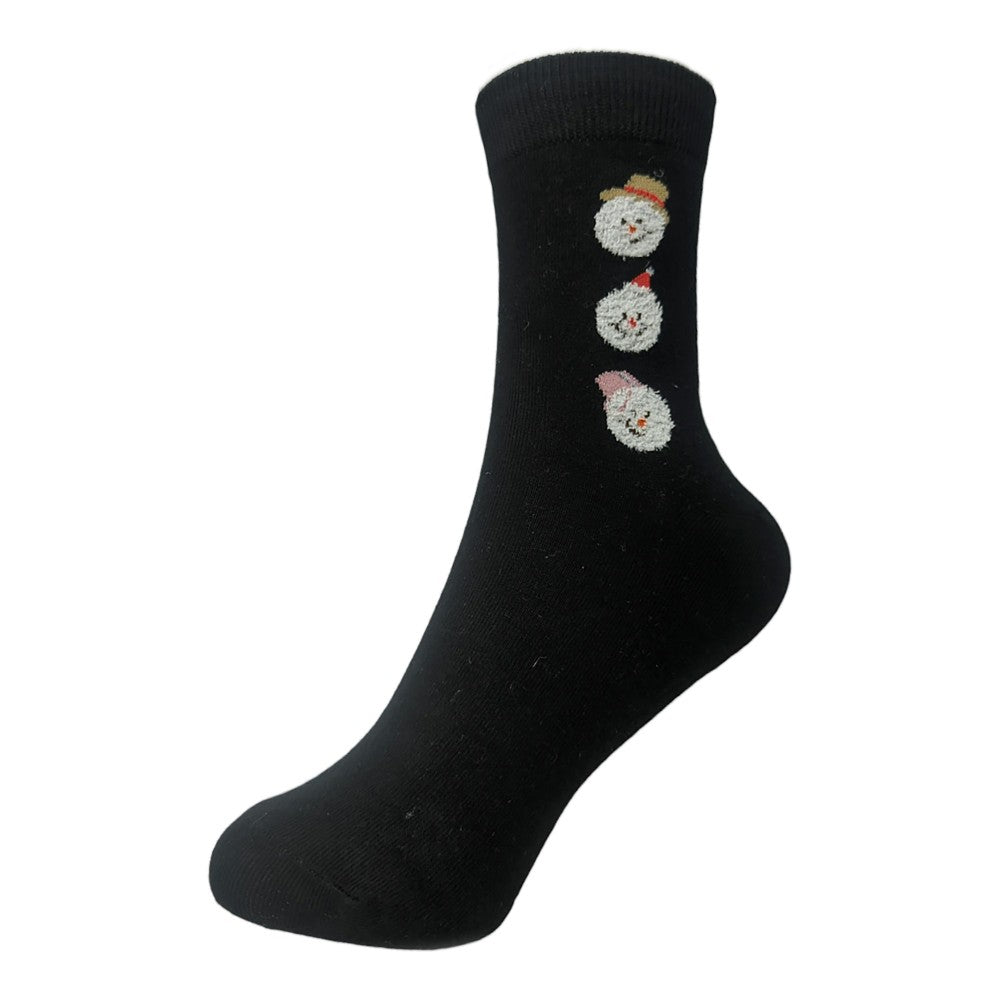 Stacked Snowman Printed Socks