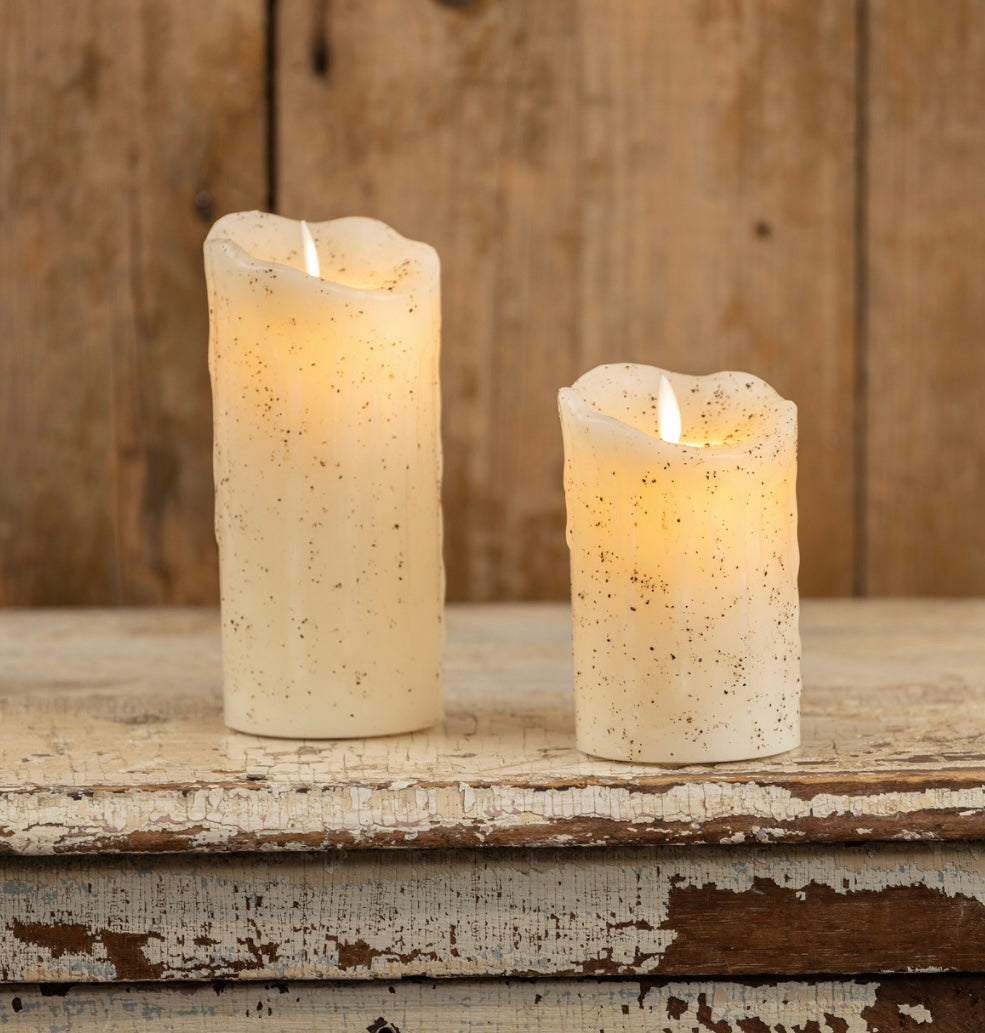 Moving Flame Cream Pillar Candle - 2 Sizes