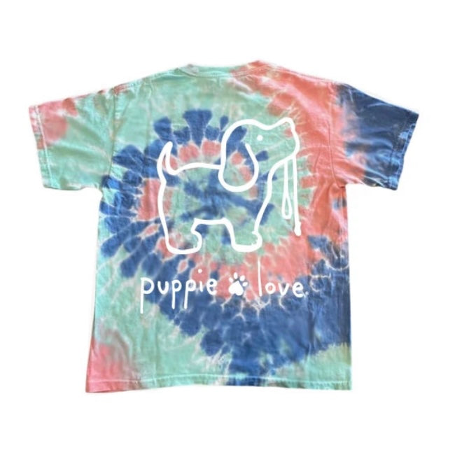 Puppie Love Youth Taffy Tie Dye Pup Tee