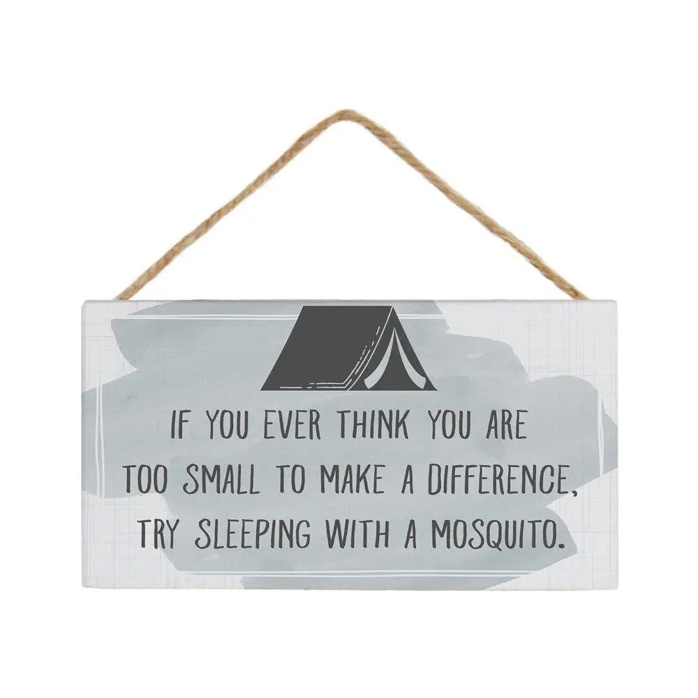 Sleeping with Mosquito Hanging Sign