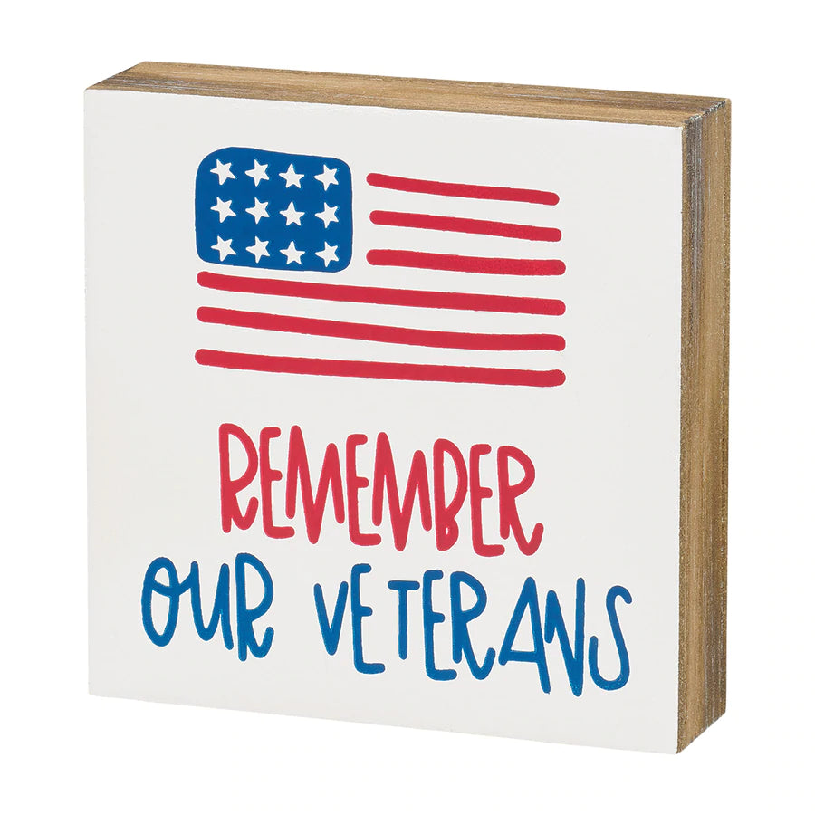 Remember our Veterans Wood Block