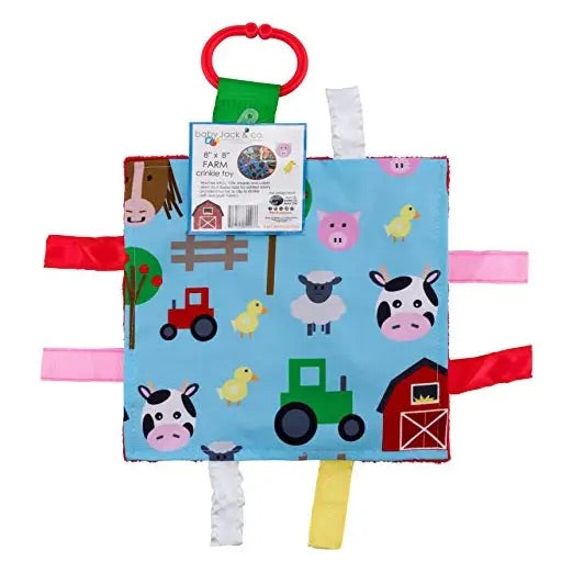 Farm Animals Crinkle Tag Square Toy