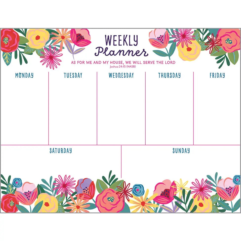 Happy Blooms Weekly Planner Pad