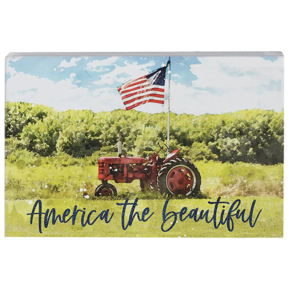 American Beautiful Tractor Block Sign