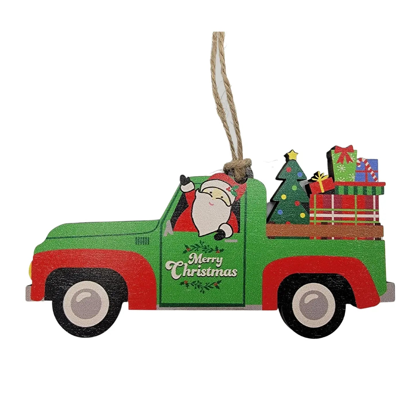 Santa in Truck Ornament