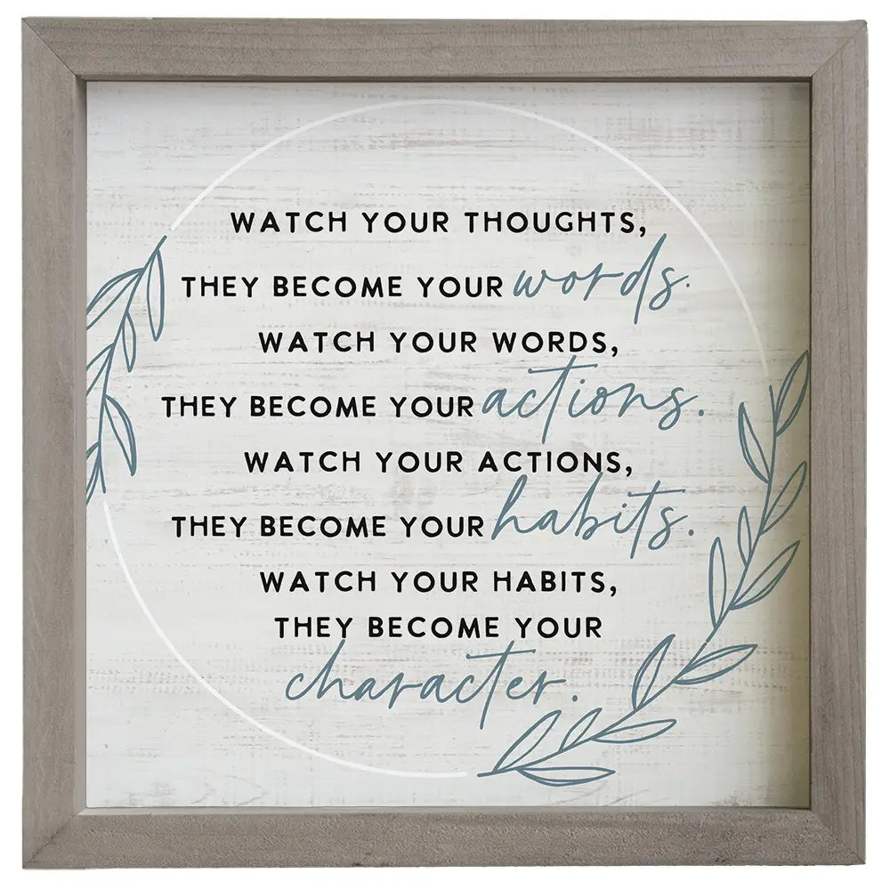 Watch Your Thoughts Framed Sign