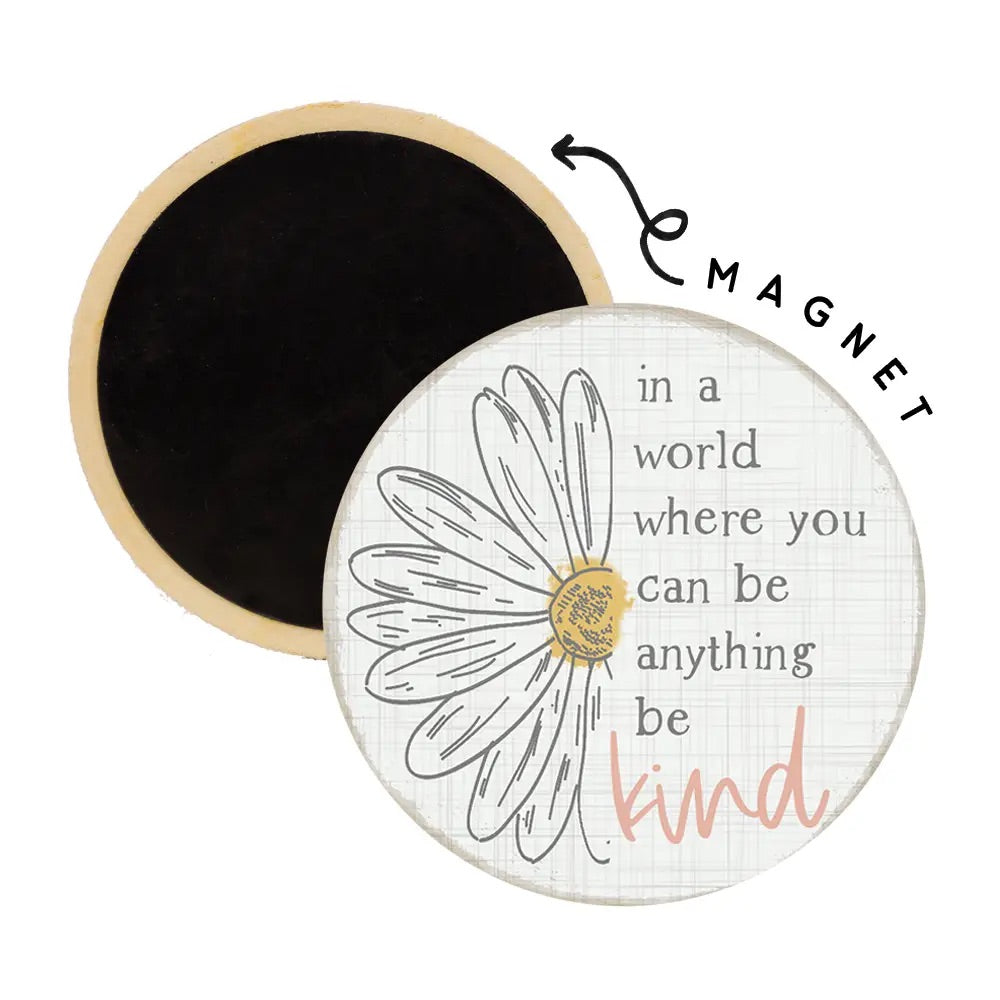 Be Kind Flower Round Magnet