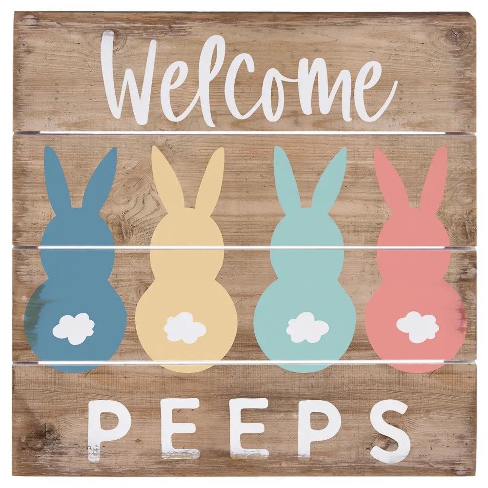 Welcome Peeps Pallet Sign