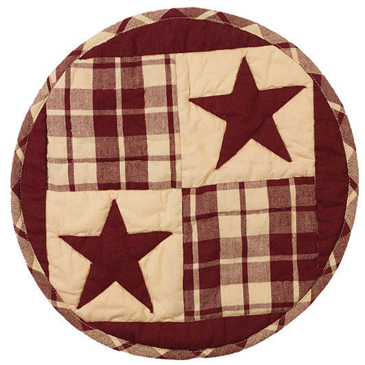 Farmhouse Star Quilted Mat - Burgundy