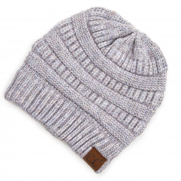 C.C Snuggly Soft Knit Beanie - Periwinkle Mix