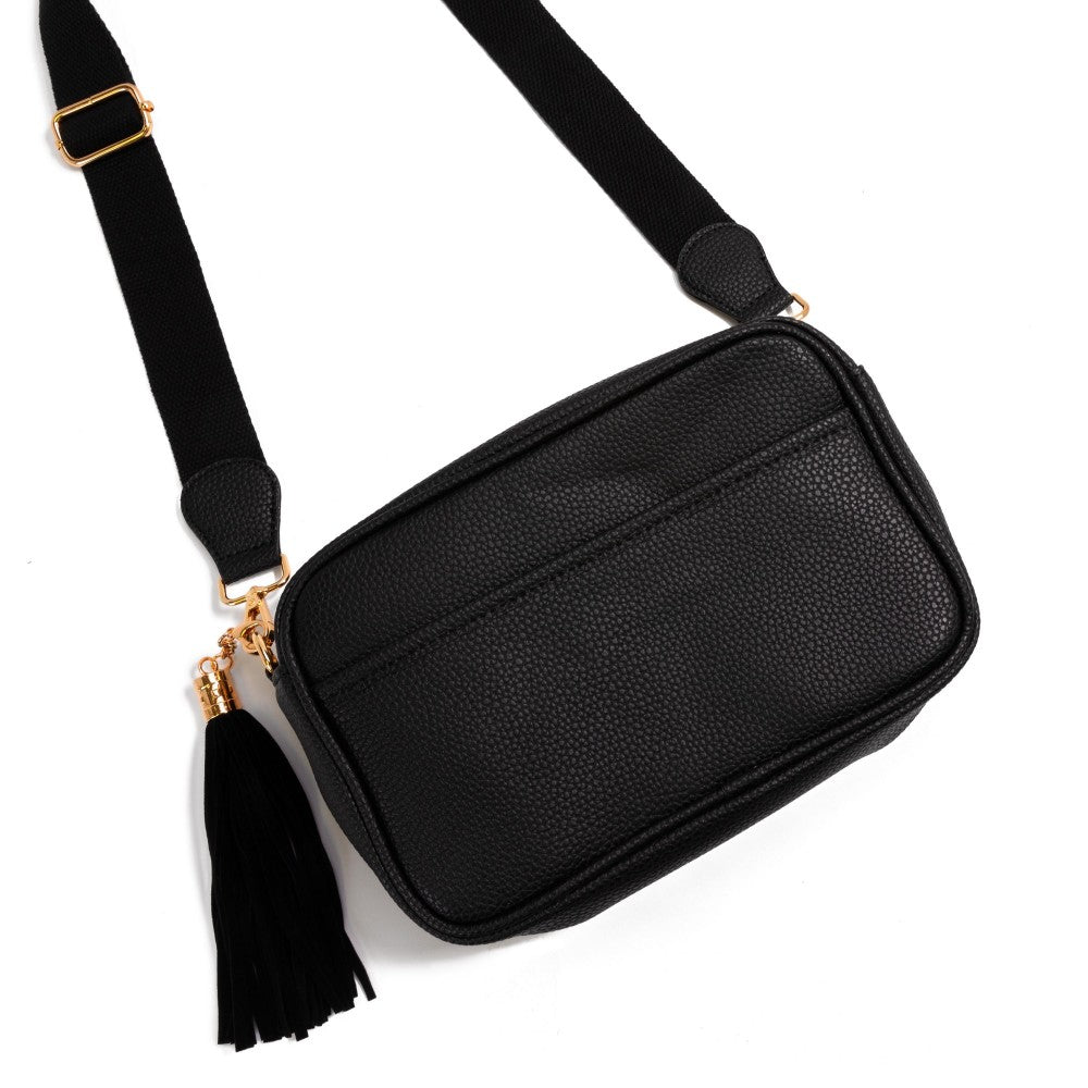 Leather Handbag with Tassel - 2 Colors