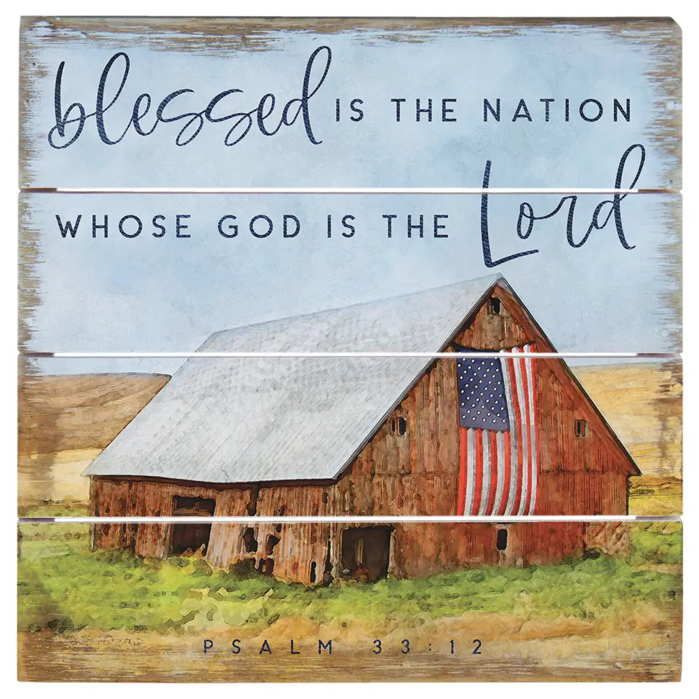 Blessed is the Nation Pallet Sign