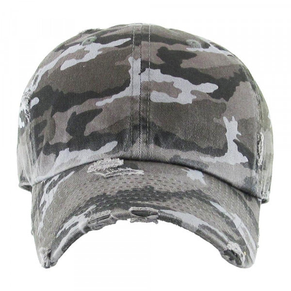 Vintage Camouflage Baseball Cap - Black