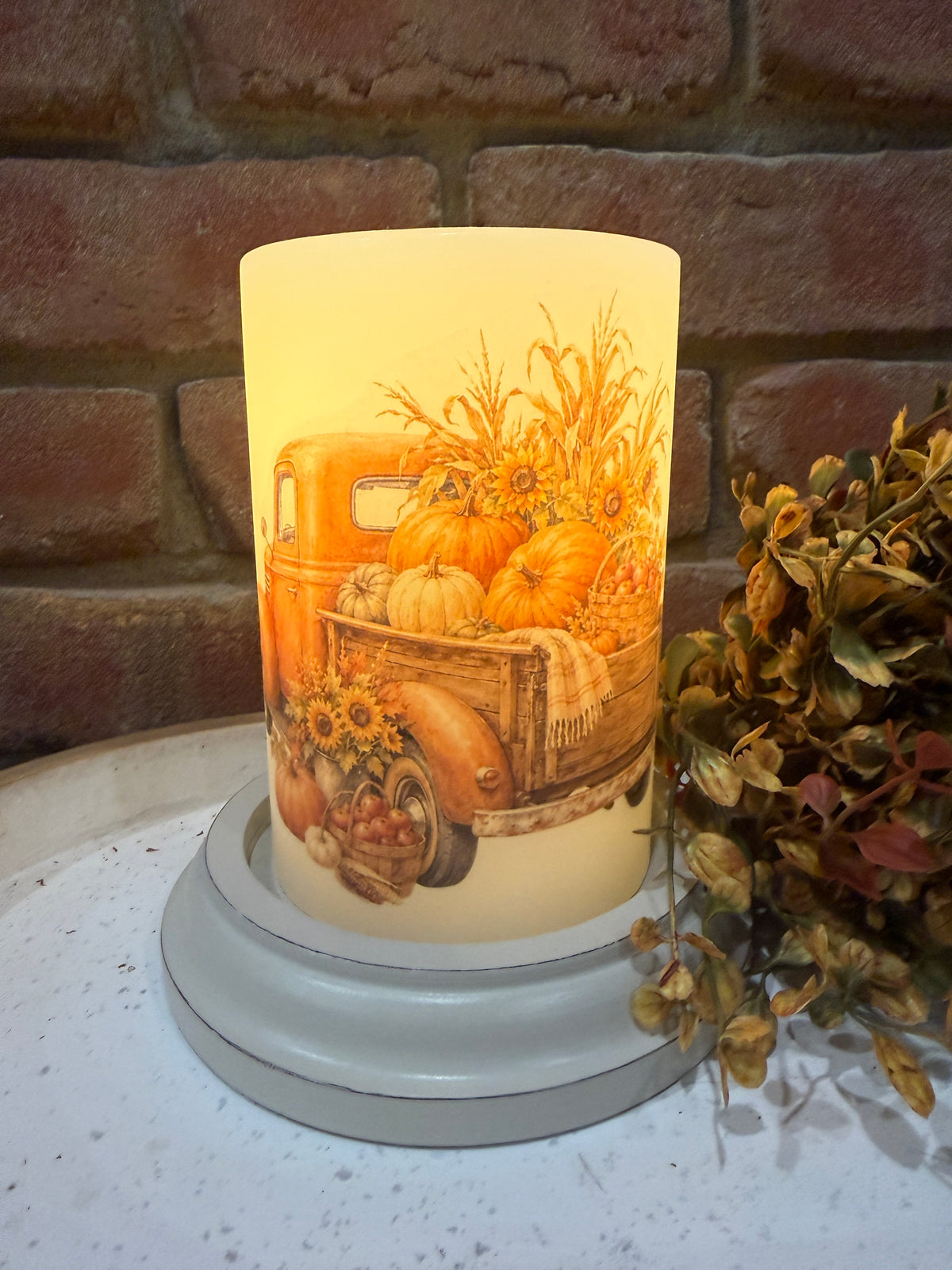 Harvest Truck Candle Sleeve