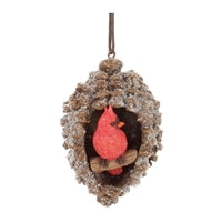 Cardinal in Cone Ornament