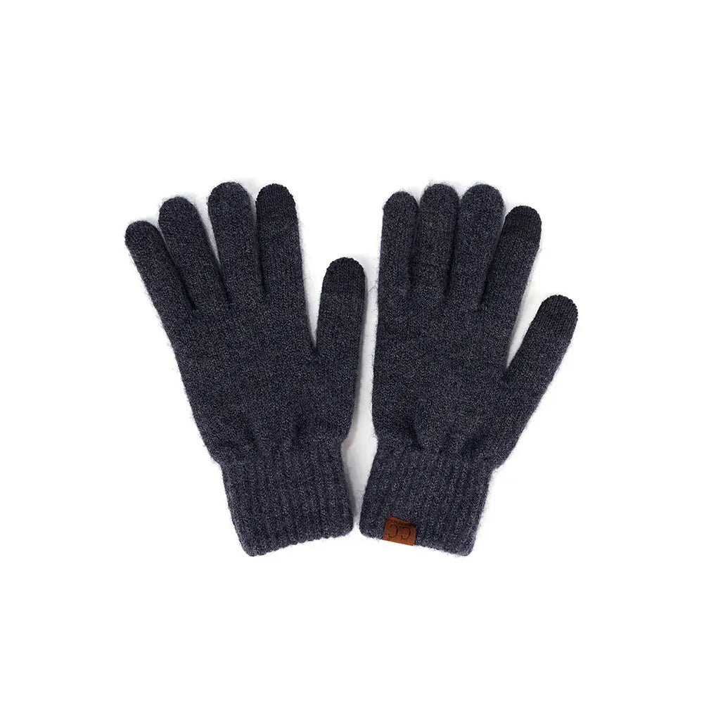 C.C Heather Knit Plain Gloves - 7 colors