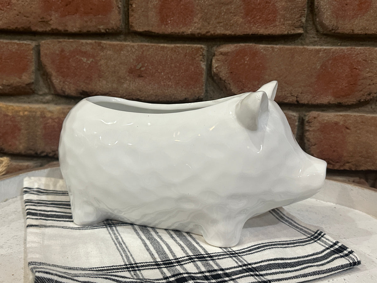 White Pig Planter