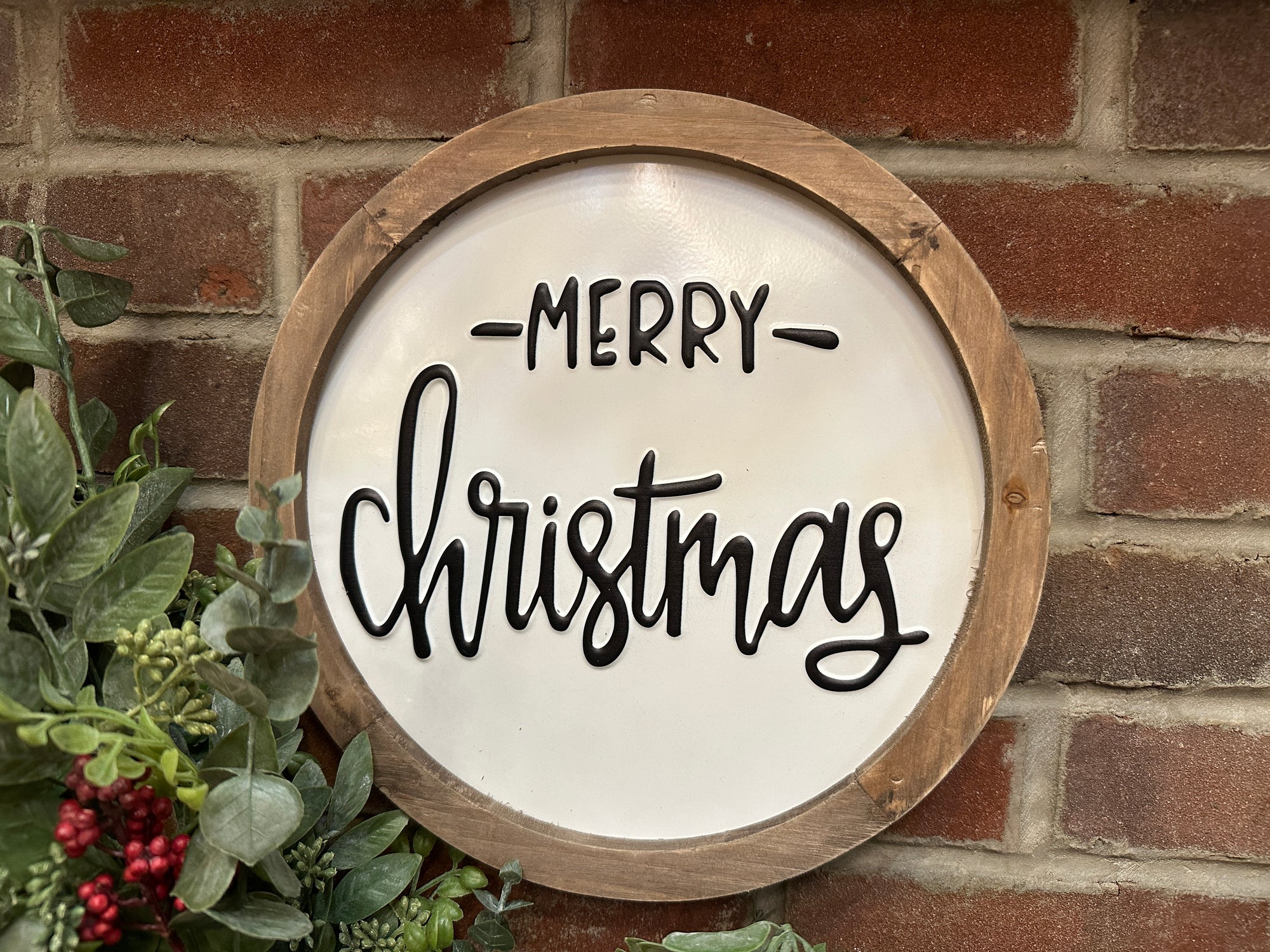 Merry Christmas Round Sign