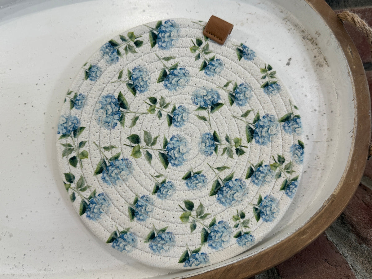 Hydrangea Round Hot Pad