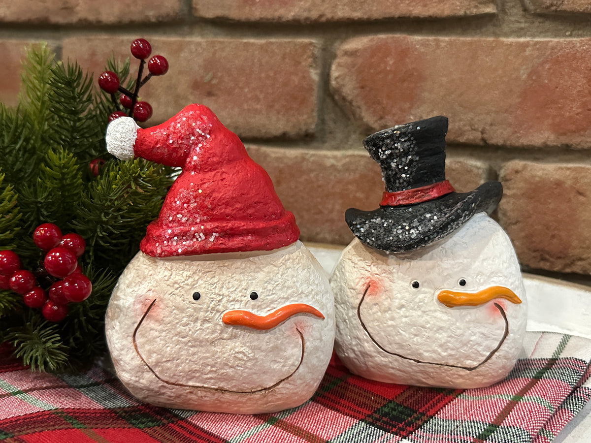 Snowman Head Figurine - Two Styles
