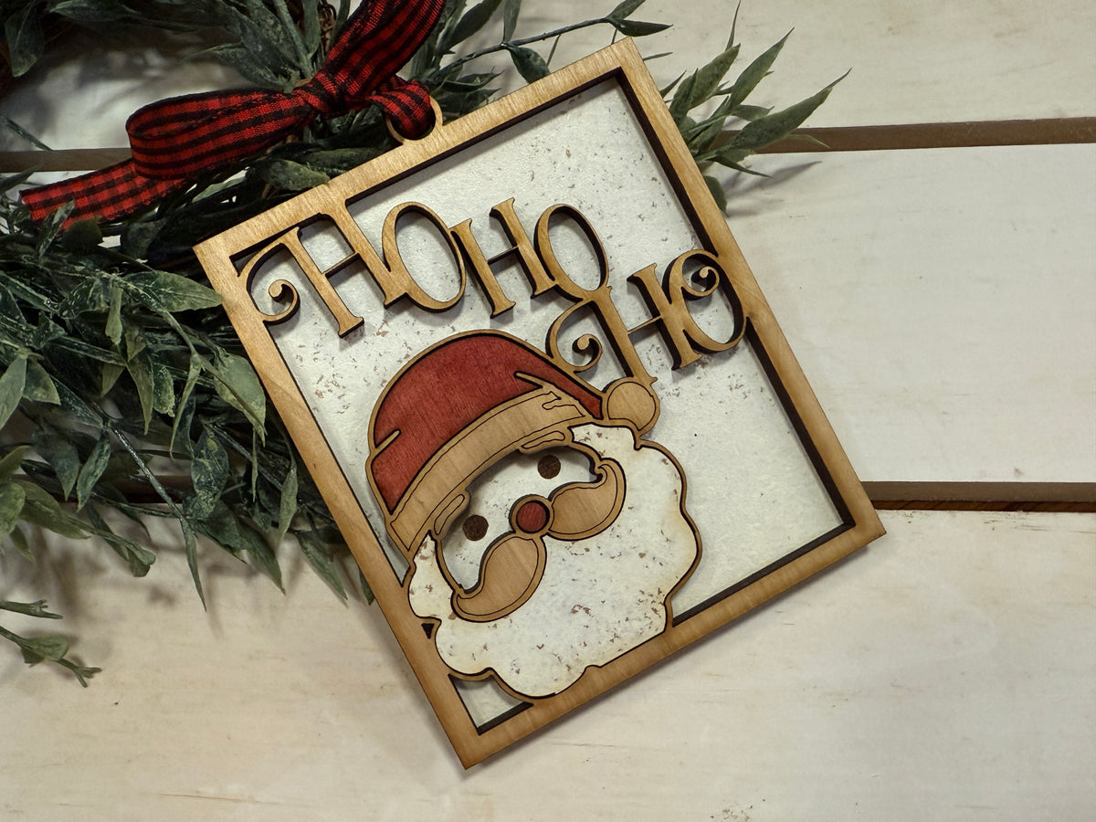 Handmade Santa Ho Ho Ho Ornament